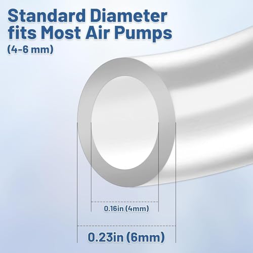 3/16" Aquariums Airline Tubing 25 Feet Standard Aquarium Tubing for Fish Tank Flexible Air Hose Pure Hose Aquarium Garden Terrarium Pond - size: 25 feet