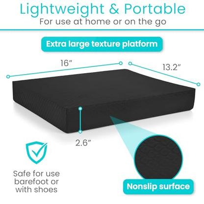 Vive Balance Pad - Foam Large Yoga Mat Trainer for Physical Therapy - color: Midnight Black