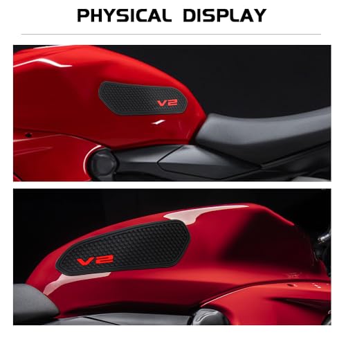 Motocycle V2 Batliss Side Fuel Tank Pads Protector Decal for Ducati Streetfighter V2 Panigale V2 Rubber Ant-Slip Sticker 2020>2024 Accessories