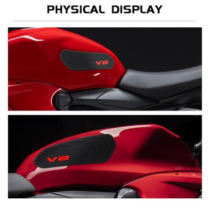 Motocycle V2 Batliss Side Fuel Tank Pads Protector Decal for Ducati Streetfighter V2 Panigale V2 Rubber Ant-Slip Sticker 2020>2024 Accessories
