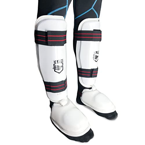 ELITE – Taekwondo Shin & Instep Guard for Kids & Adults (TKD Protector) - size: Medium