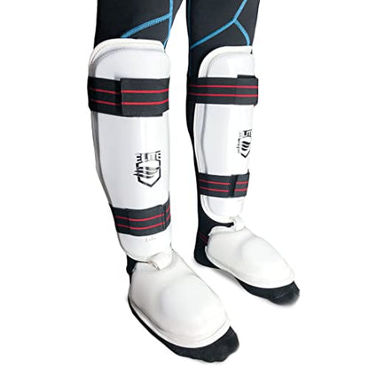 ELITE – Taekwondo Shin & Instep Guard for Kids & Adults (TKD Protector) - size: Xtra Small