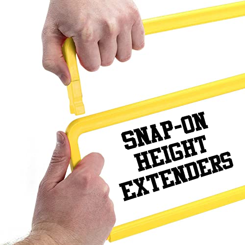 Adjustable Speed Training Hurdles Fitness & Speed Training Equipment with Agility Ladder - Plyometric Fitness & Speed Training – Hurdle/Obstacles for Soccer, Football, Track & Field - color: Yellow