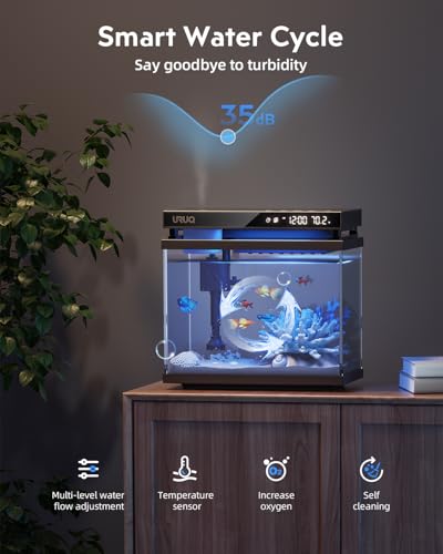 Fish Tank Pump Replacement: Aquarium Accessories Small Ultra Silent Water Pump, ONLY Compatible with 2-Gallon URUQ Beta Fish Aquariums White (ASIN: B0DG8HPRX5, B0DG8G72V4)