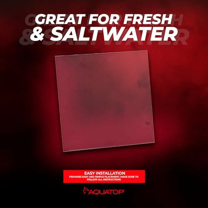 Aquatop Glass Lid with Clips for HCC-8 Tank – 3mm Thick, 7.17 in x 7.09 in – Durable Aquarium Cover – High Clarity Low Iron Glass – HCC-LID8