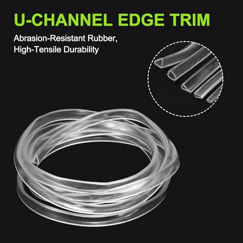 PATIKIL Rubber Seal Strip, 10Ft Flexible U Channel Edge Trim Protector Soundproof Door Seal Strips Fit 6-7mm Thick Edge, 3/8"(10mm) Width, 19/32"(15mm) Height, Transparent - size: 3/8"(10mm ) x 19/32"(15mm )