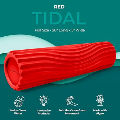 Oceanfoam Tidal Roller - Muscle Massage Foam Roller for Exercise (Red) - color: Red