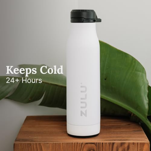 ZULU Ace 24oz Insulated Stainless Steel Water Bottle, Chug Spout, Black - color: Black