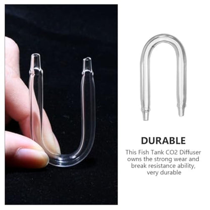 CO2 Diffuser Tube for Aquarium U-Shaped Glass Connecting Pipe 1-Piece CO2 Regulator Connector for Fish Tank Compatible Aquatic Plants and