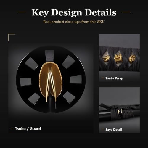 Hand Forged 1045 Heat-Tempered Katana, Full Tang Sword - color: iron