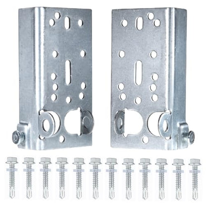 Garage Door Bottom Lifting Bracket, with 12 Pcs M6 Mounting Bolts, for 7/16-Inch Stem, Residential Bottom Roller Brackets, 1 Pair