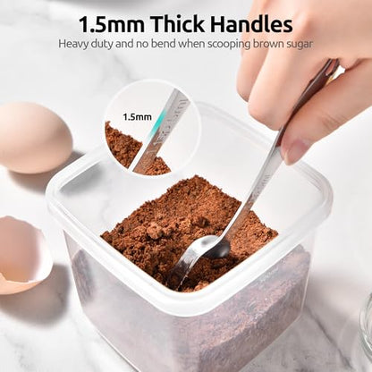 U-Taste 228.2℉ Heat Resistant Food Grade 1.5oz Angled Turkey Baster, and 18/8 Stainless Steel Square Measuring Spoons Set of 8 (Purple+Silver)