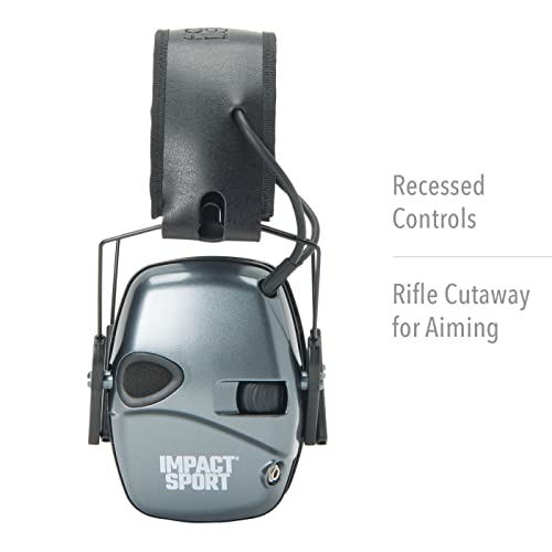 Howard Leight R02532 Impact Sport 22dB Gray Black Headband Small Ear Protection - color: Charcoal Gray, size: Small