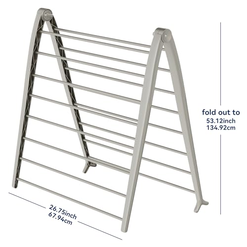 Whitmor Spacemaker Folding Drying Rack, Indoor Clothes Organizer with Patent-Pending Design, Space Saving, 6" L x 26" W x 51.5" H, Beige - color: Beige