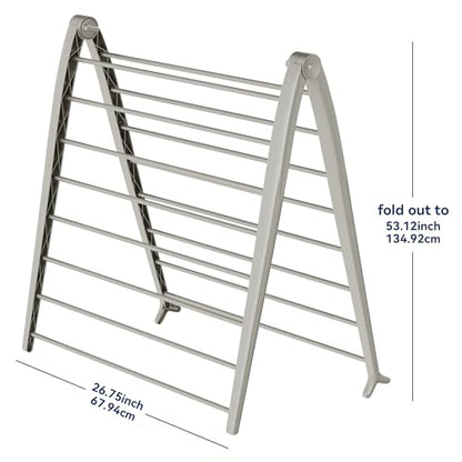Whitmor Spacemaker Folding Drying Rack, Indoor Clothes Organizer with Patent-Pending Design, Space Saving, 6" L x 26" W x 51.5" H, Beige - color: Beige