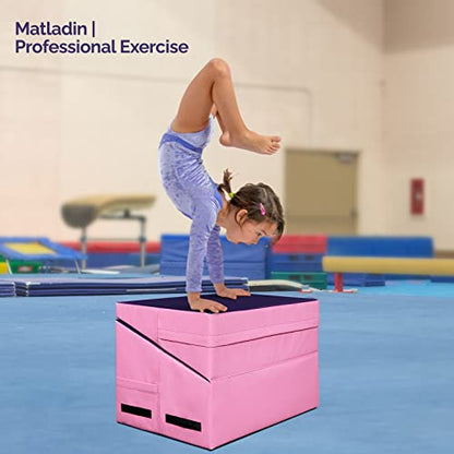 Matladin Incline Gymnastics Wedge Mat, Folding Gymnastics Mat for Kids Girls Home Training Exercise - color: Purple+Pink, size: 32.7 in x 23.6in
