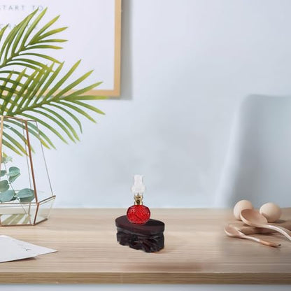 Wooden Buddha Plant Stand with Solid Wood Base, 12x6x6cm Bonsai Pedestal and Fishbowl Display Holder for Home Décor and Oriental Vase Showcase
