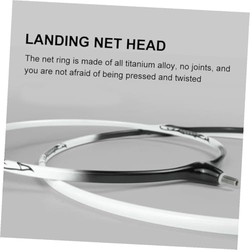 FRCOLOR Nylon Fishing Landing Net Head with Nano-Coated Titanium Alloy Frame, 30cm Fine Mesh Landing Net Accessory for Freshwater and Saltwater Fishing
