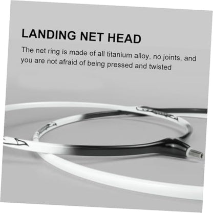 FRCOLOR Nylon Fishing Landing Net Head with Nano-Coated Titanium Alloy Frame, 30cm Fine Mesh Landing Net Accessory for Freshwater and Saltwater Fishing