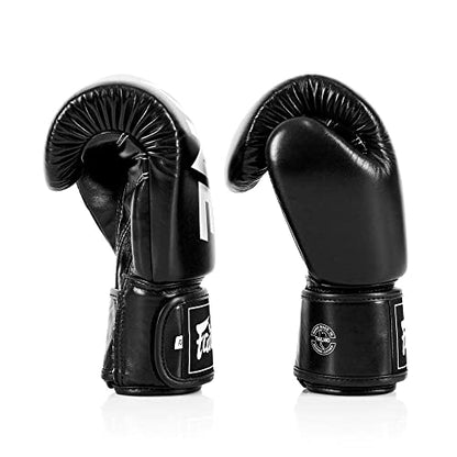 Fairtex BGV1 ONE Boxing Gloves, Leather Muay Thai MMA Kickboxing Training - color: Black, size: 16 oz