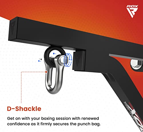 RDX Mount Hanger Wall Bracket, Boxing Punch Bag 16 Gauge Heavy Duty Iron Bar, Steel Hanging Fixings D-Shackle, Boxing MMA Kickboxing Muay Thai Punching Training, Outdoor Fitness Home Gym