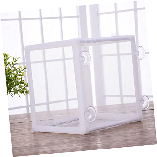 Angoily 3pcs Aquarium Breeder Net Baby Fish Net for Tank Fish Breeding Net with Suction Cup White Polyester Net Frame Survival Rate Enhancer for Fish Tank