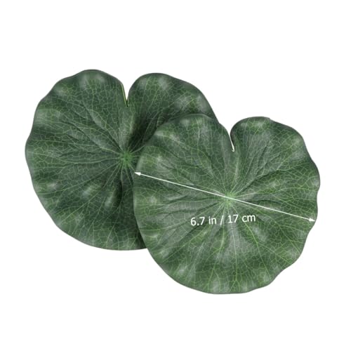 10pcs Simulated Lotus-Leaf Ornaments 17cm Floating Pond Decoration Photo Props Artificial Water Lily Pads for Fish Ponds Aquarium Home Garden Display
