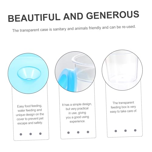 1Pc Mini Reptile Feeding Box Transparent Cup for Turtles Betta Fish Jellyfish for Spiders Pets Practical Design with Breathing for Transporting