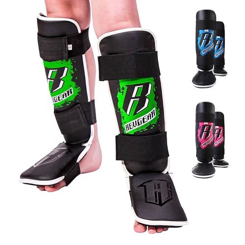Revgear Kids Combat Series Shin Guards | High Performance Foam Padding | Durable and Lightweight - color: Black, size: Large