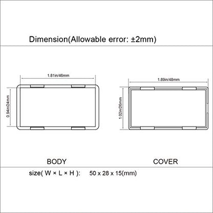 5Pcs ABS Plastic Electrical Project Case Power Junction Box, Project Box Black 2.0 x1.1x 0.6 inch (50 x 28 x 15 mm) - size: 2.0" x1.1"x 0.6"(5pc)