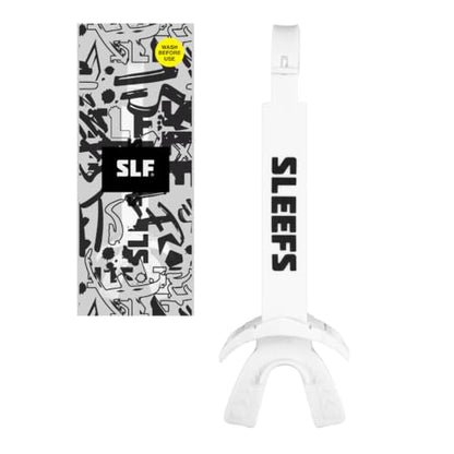 SLEEFS X Football Mouthguard with Strap for High-Impact Shock Protection - color: White With Logo