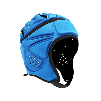Topeter Padded Rugby Helmet, Protective Soft Shell Headgear Hats - color: Blue
