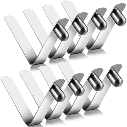 8 Pieces Push Button Spring Clips Tent Pole Clips Stainless Steel Kayak Paddle Spring Snap Clips Locking Tube Pin for Camping Kayak Paddle Tent Pole - color: Silver, size: 9mm