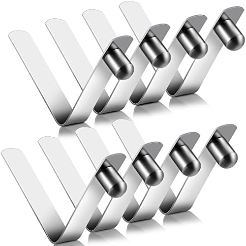 8 Pieces Push Button Spring Clips Tent Pole Clips Stainless Steel Kayak Paddle Spring Snap Clips Locking Tube Pin for Camping Kayak Paddle Tent Pole - color: Silver, size: 9mm