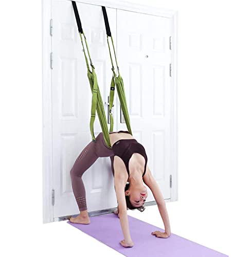 Yoga Fitness Stretching Strap, Adjustable Leg Stretcher Back Bend Assist Trainer, Improve Leg Waist Back Flexibility Home Gym Equipment for Rehab Pilates Ballet Cheerleading Splits Gymnastics - color: green