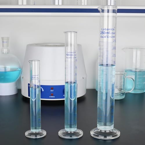 4-Pack Borosilicate Glass 25 ml Heavy Wall Graduated Cylinder Measuring Cylinder - size: 25 ml