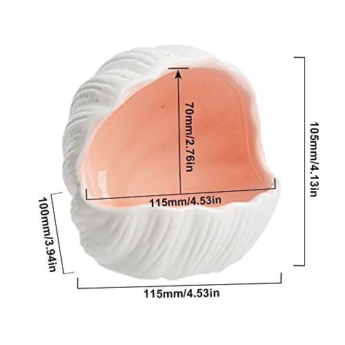 Aquarium Shell Shape Ceramic Cave Decoration, Fish House Conch Thematic Ornament for Betta Fish Passing or Hiding, Betta Tank 5.1inch Fish Tank Decoration (Pink, M)