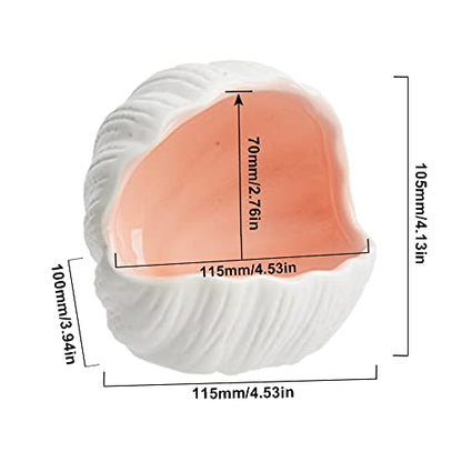 Aquarium Shell Shape Ceramic Cave Decoration, Fish House Conch Thematic Ornament for Betta Fish Passing or Hiding, Betta Tank 5.1inch Fish Tank Decoration (Pink, M)
