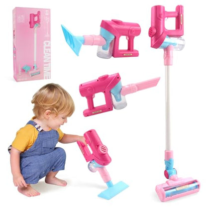 Kids Vacuum Cleaner Toy for Toddlers - Toy Vacuum Set Pretend Role Play Household Toys with Sound Effects for Age 3+ Boys Girls Learning Toys Birthday - color: Vacuum Set