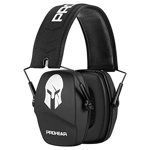 PROHEAR 016 NRR 26dB Shooting Ear Protection, Slim Passive Earmuffs - color: S Black