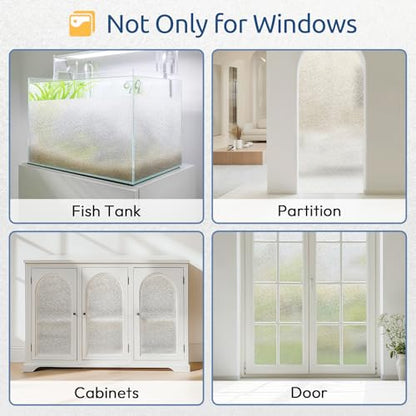 rabbitgoo Window Privacy Film Frosted Glass Film, Decorative Cling UV Sun Blocking Decals, Frosting Window Clings for Home Bathroom Door Coverings,17.5 X 78.7 inches - size: 17.5" X 78.7"