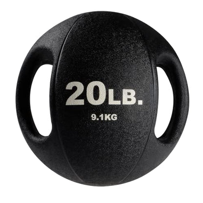 Body-Solid Exercise Medicine Balls, Heavy-Duty Non Slip Rubber Grip with Dual Handles Medicine Ball for Weights Training, Weightlifting & Core Workouts - size: 20 lb