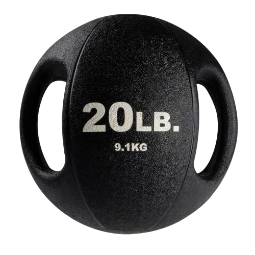 Body-Solid Exercise Medicine Balls, Heavy-Duty Non Slip Rubber Grip with Dual Handles Medicine Ball for Weights Training, Weightlifting & Core Workouts - size: 20 lbs.