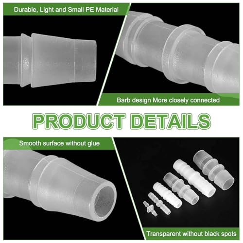 MECCANIXITY 10pcs Plastic Hose Barb Fitting, 5/16" Barbed Hose Pipe Fitting Splicer Mender Joint Adapter for Water Liquid Fuel Line Tube, Clear - color: Clear, size: 5/16"