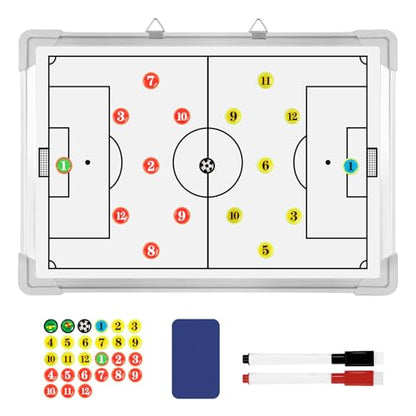 Soccer Dry Erase Coaches Clipboard, Large Soccer Lineup Coaching Strategy Tactics Board,Portable Soccer Clipboard for Coaches Soccer Dry Erase Whiteboard Strategy Tactical Blackboard