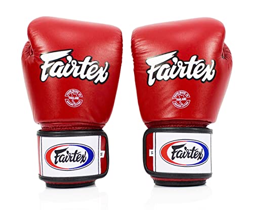 Fairtex BGV1BR Breathable Boxing Gloves, Lightweight Shock Absorbent Gear - color: Red, size: 8 oz