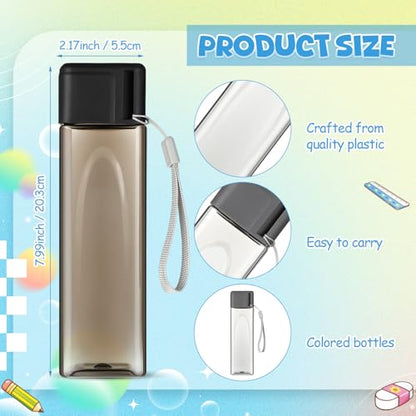 Mifoci 20 Pack 17 oz Plastic Water Bottles, Grey, White, Black, Rectangle - color: Grey, White, Black