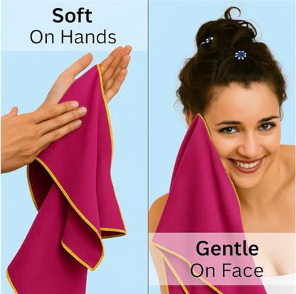 Backpacking Ultralight Quick Dry Microfiber Soft Fast Drying Hand and Face Towel Wash Cloth Camping Yoga Hiking Active Lifestyle (Magenta, Medium16x28) - color: Magenta, size: Medium