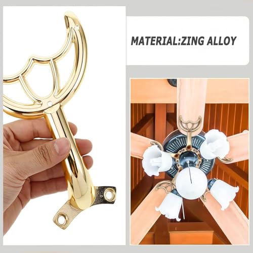 5 Pcs 52’’Ceiling Fan Blades Arms Replacement,Ceiling Fan Blades Arms Replacement Parts Mounting Bracket Kit for Replacing The Worn FanBlades,Keep The Balance and Good Performance(Gold)
