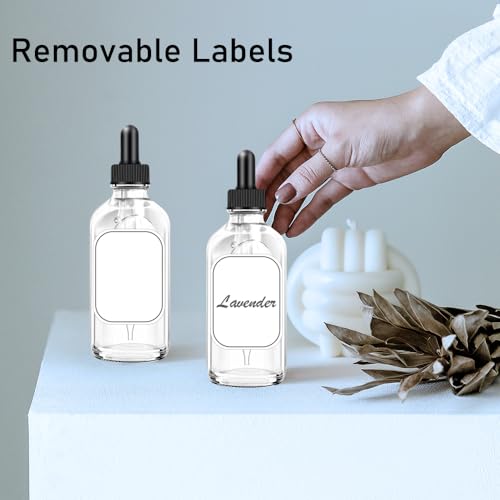 Dropper Bottles 4oz, 2 Pack Clear Tinctures Bottle with Dropper for Essential Oils with Funnel, Labels & Pipette, Glass Dropper Bottles for Aromatherapy(Unbreakable Plastic Eye Dropper) - color: Clear
